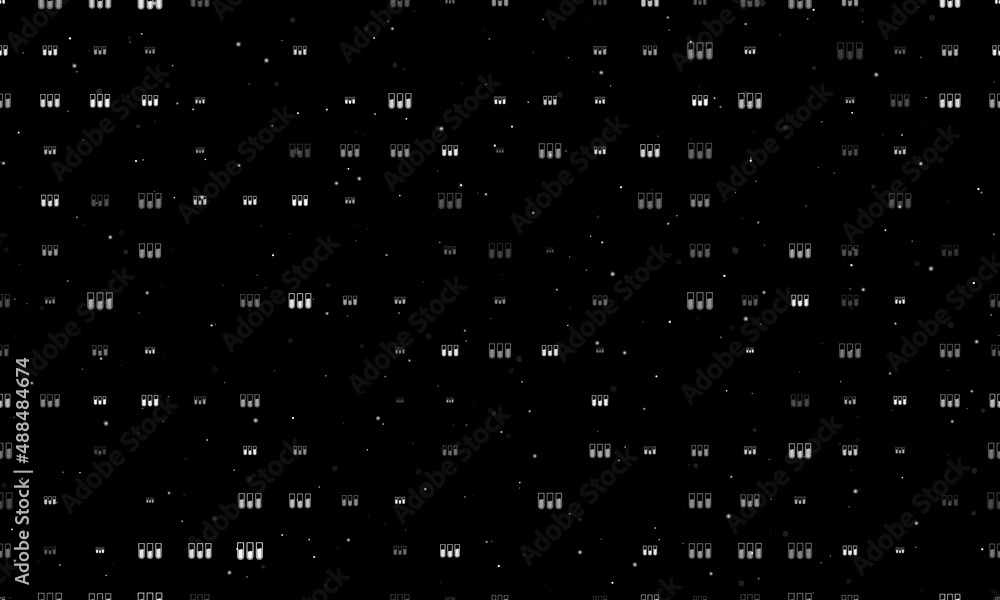 Poster seamless background pattern of evenly spaced white water game symbols of different sizes and opacity
