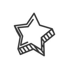 Star hand drawn swash doodle isolated outline icon. Vector symbol of Christmas, starburst decoration, award or reward sign, galaxy and space design element. Best star and rate pictogram