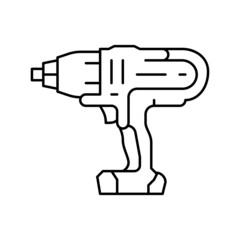 impact wrench tool line icon vector illustration