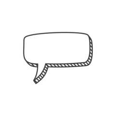 Blank speech bubble, memo note isolated outline icon. Vector chatting memo hand drawn dialogue or empty frame conversation sign. Balloon with information, talk chat doodle, dialog communication