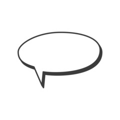 Naklejka premium Conversation dialogue bubble with spare place for text, empty border frame speech bubble. Vector blank information memo box, thin line communication message sign, thought or say doodle chat