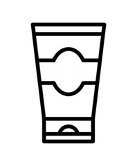 Cosmetics flat line icon. Outline sign face lotion for mobile concept and web design, store
