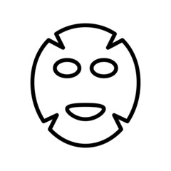 Cosmetics flat line icon. Outline sign face mask for mobile concept and web design, store