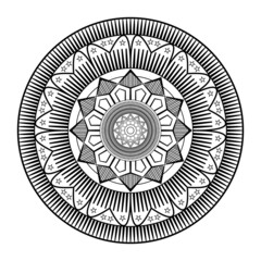 Round simple mandala design with white  background