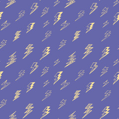 lightning seamless pattern hand drawn doodle, vector. wallpaper, textile, wrapping paper, background.