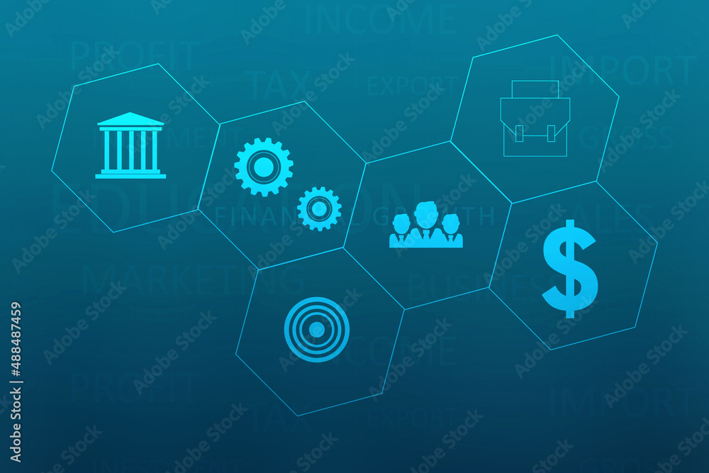 Poster 2d digital abstract business networking background