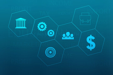 2D Digital Abstract Business Networking background