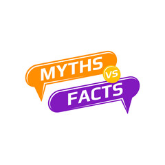 Truth and false badge, myths versus facts isolated header design. Vector untruth, superstition evidence reality show badge, rumor dishonest news. Disbelieve quiz header, truth or lie quiz, fake proof