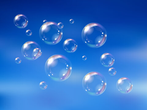 Flying soap bubbles
