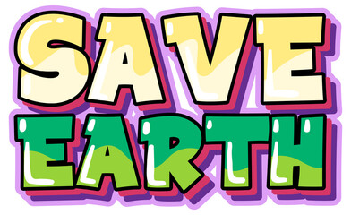 Save Earth typography logo design