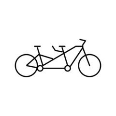 Obraz premium tandem bike bicycle for couple line icon vector illustration