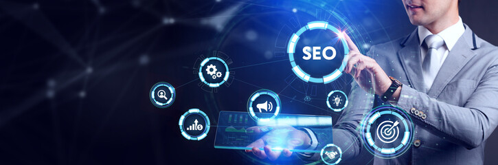 Business, Technology, Internet and network concept. SEO Search engine optimization marketing...