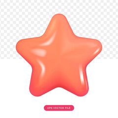 cute pink star 3d. cute icon 3d render style