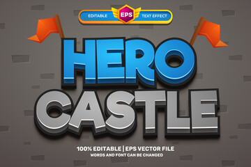 Obraz premium hero castle comic cartoon movies Bold 3D Editable text Effect Style