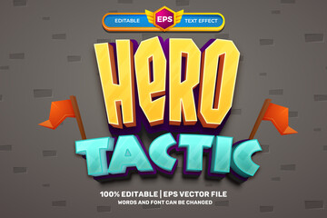 Obraz premium hero tactic comic cartoon movies Bold 3D Editable text Effect Style