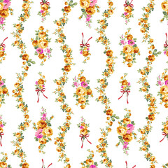 Beautiful rose vertical stripe seamless pattern,