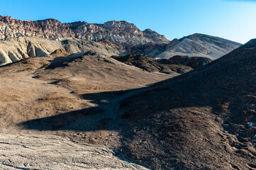 Fototapeta na wymiar Impression of the Artists palette drive in Death Valley National Park, California.