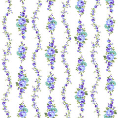 Beautiful rose vertical stripe seamless pattern,