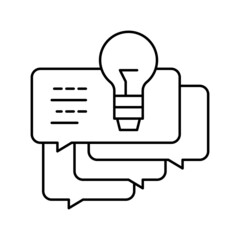 idea for ask customers about service line icon vector illustration