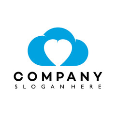 Love Cloud Logo Template Design Vector