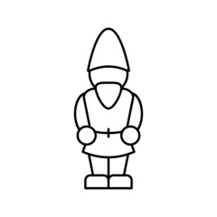 garden gnome line icon vector illustration