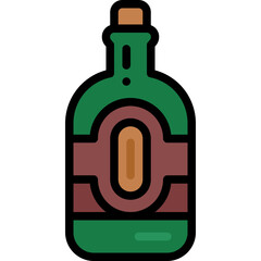 wine bottle filled outline icon