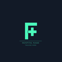 Alphabet F initial letter medical or hospital logo icon.