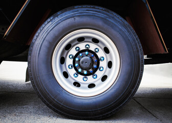 Truck Wheels Tires. Industry Freight Truck Transport.	
