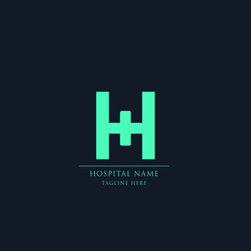 Alphabet H initial letter medical or hospital logo icon.