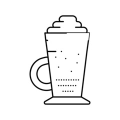 glace coffee line icon vector illustration