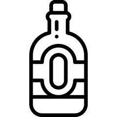 wine bottle line icon