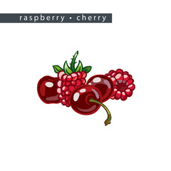 sketch_raspberry_cherry_a_pile_of_five_berries