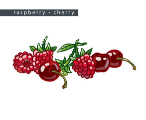 sketch_raspberry_cherry_a_pile_of_six_berries
