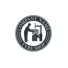 icon template for tyre shop, vector art.