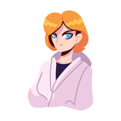anime blond woman