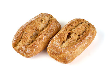 Crispbread rolls, isolated on white background.