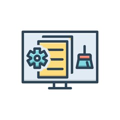 Color illustration icon for cached