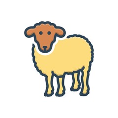 Color illustration icon for sheep