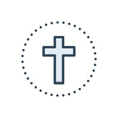 Color illustration icon for cruz cross