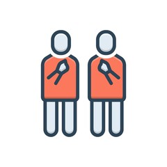 Color illustration icon for ourselves