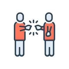 Color illustration icon for controversial