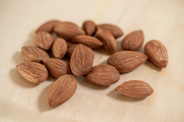 Apricot kernels, close-up. almond.