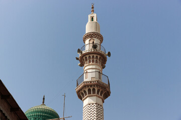The minaret of mosque in the center of Karachi, Pakistan