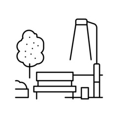 bench park line icon vector illustration