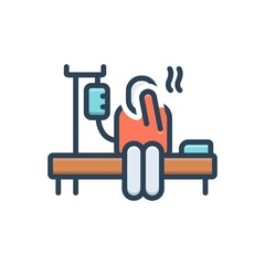 Color illustration icon for ill