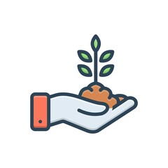 Color illustration icon for biol plant 
