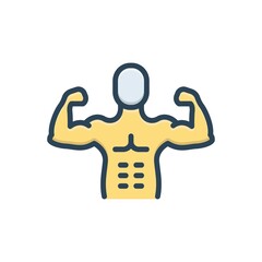 Color illustration icon for tough