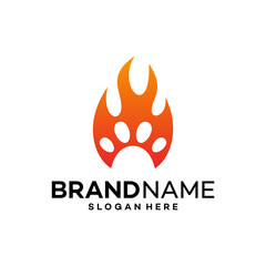 Fire Pet Icon Element. Flame Logo Design Template Illustration Vector