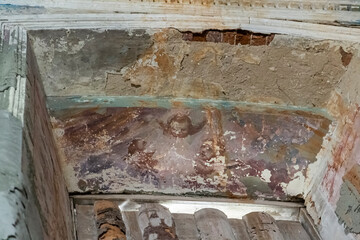 painting of the walls of an abandoned Orthodox church
