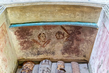 painting of the walls of an abandoned Orthodox church